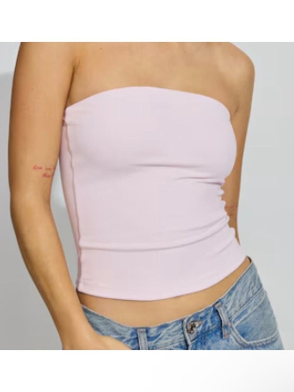 NWT P/S Garage Brand Sleek Longline Tube Top Light Pink Small